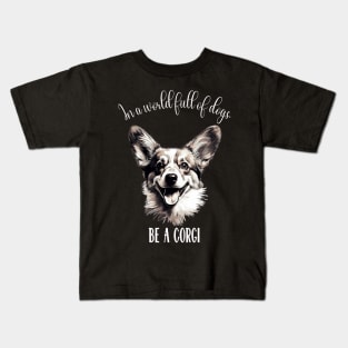 In a world full of dogs, be a corgi Kids T-Shirt